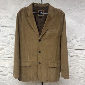 Vintage 90s y2k GAP Men's Corduroy Brown Blazer Jacket Preppy 3 Button Classic